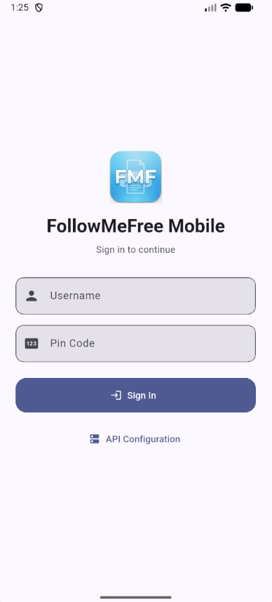 FollowMeFree mobile app connected to network printer